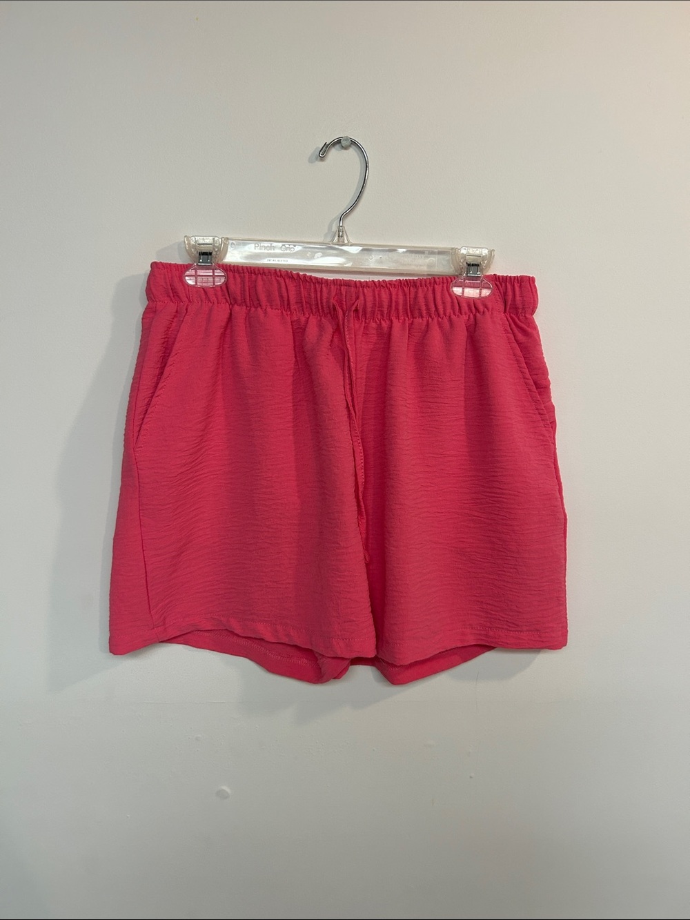 just be Vibrant Pink Elastic Waist Athletic Shorts